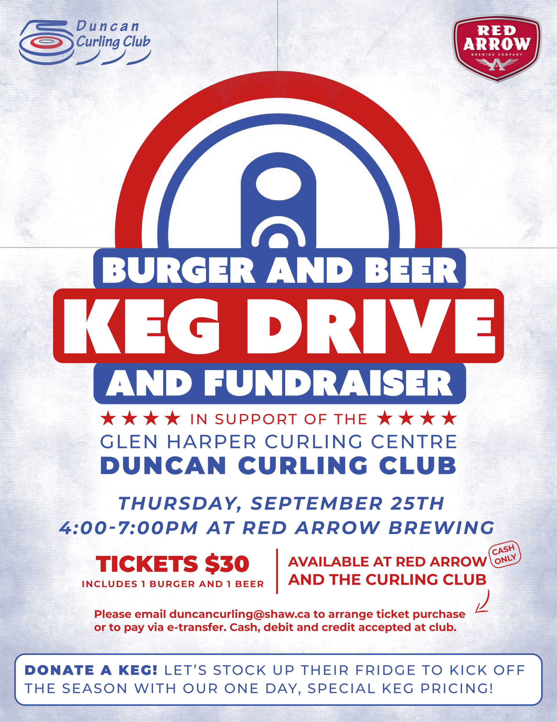 Duncan Curling Club Burger & Beer: Keg Drive and Fundraiser