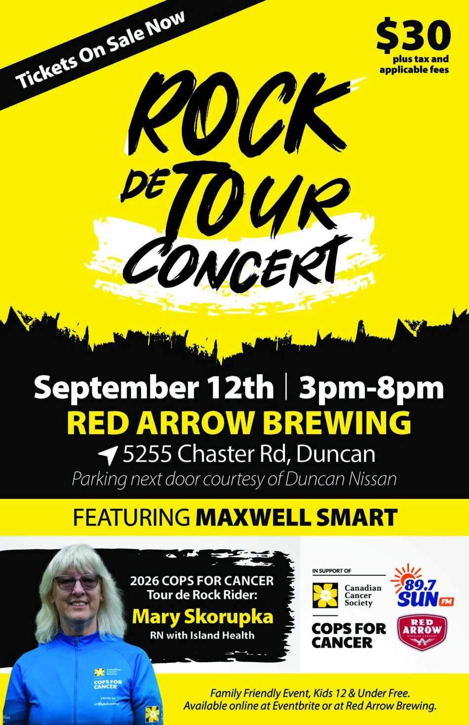 Rock de Tour Benefit Concert featuring Maxwell Smart!